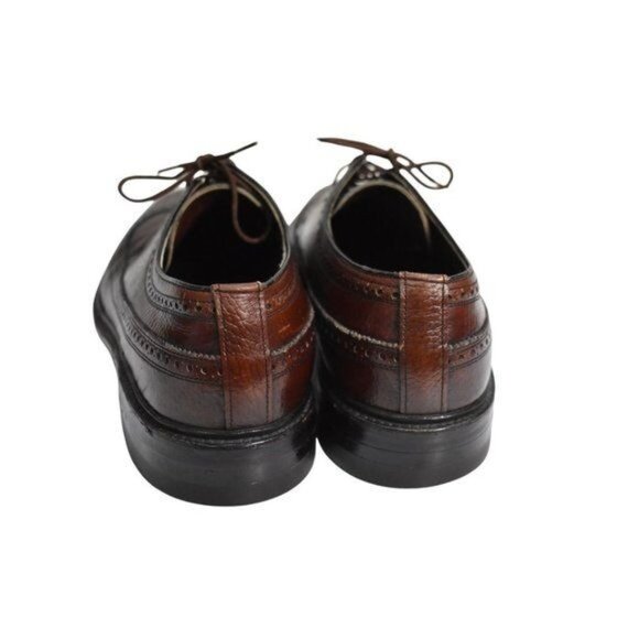Men's Vintage Easy Flex Brown Leather Oxford Wingtip Lace-Up 9.5D - Picture 4 of 10